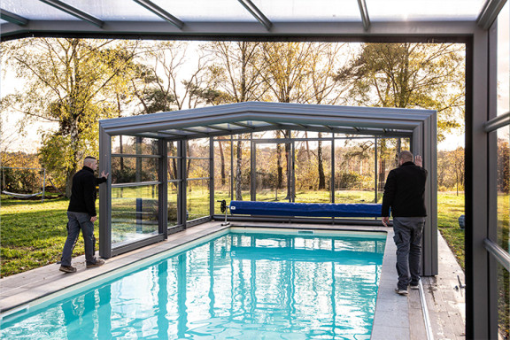 Abri de piscine haut