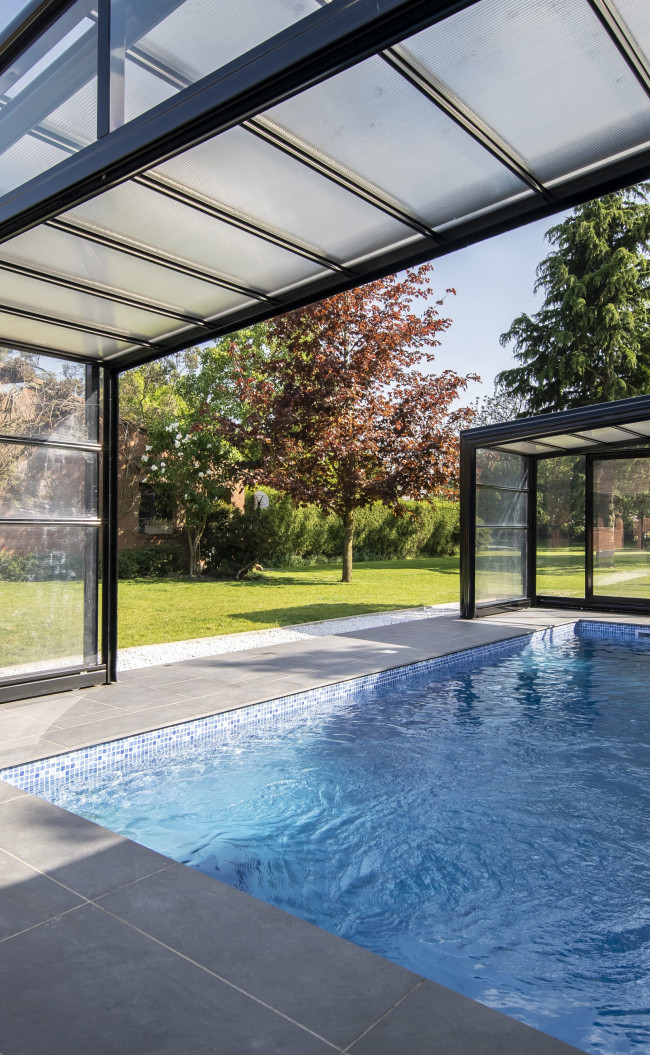 Abri de piscine haut